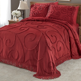 Scroll Chenille Bedspread, , large