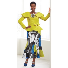 Ivette Printed Skirt Suit, , large