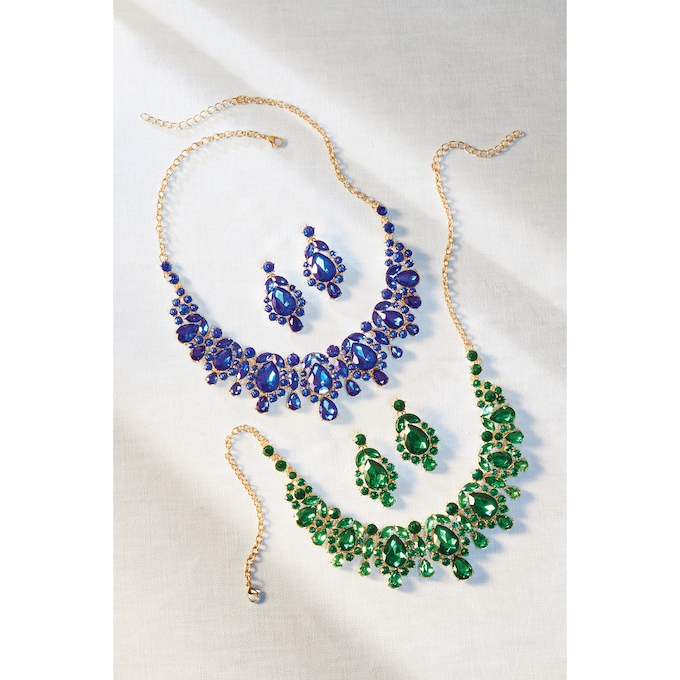 Crystal Color Necklace & Earring Set, , large