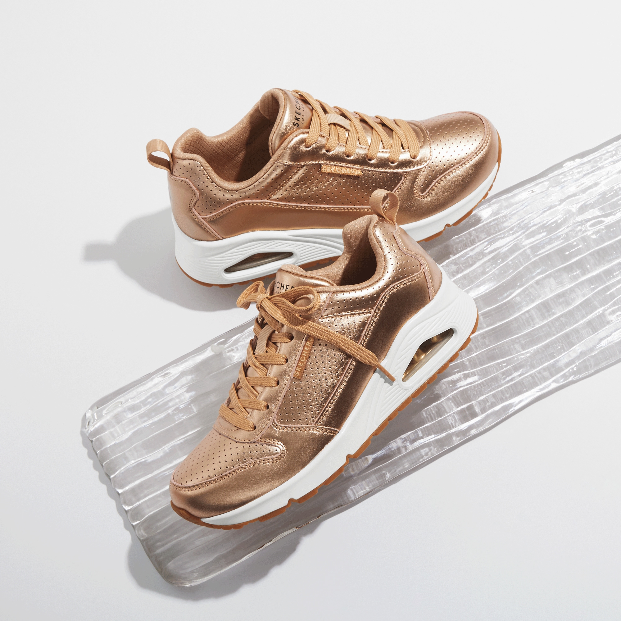 skechers rose gold memory foam