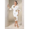 Marieme Embellished Midi-Sheath Dress with Sequin Polka Dots and Bows, , large