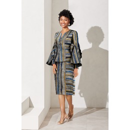 Asheeda Striped Skirt Suit, , large