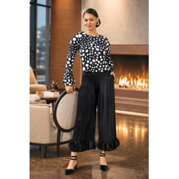 Daisy Dot Knit Top and Circle Pleated Gaucho Pant, , large