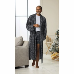 Stacy Adams Collar Knit Robe and Knit Boxer, , large