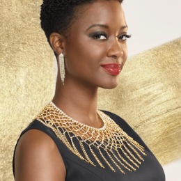 Crystal Open Weave/Fringe Necklace, , large