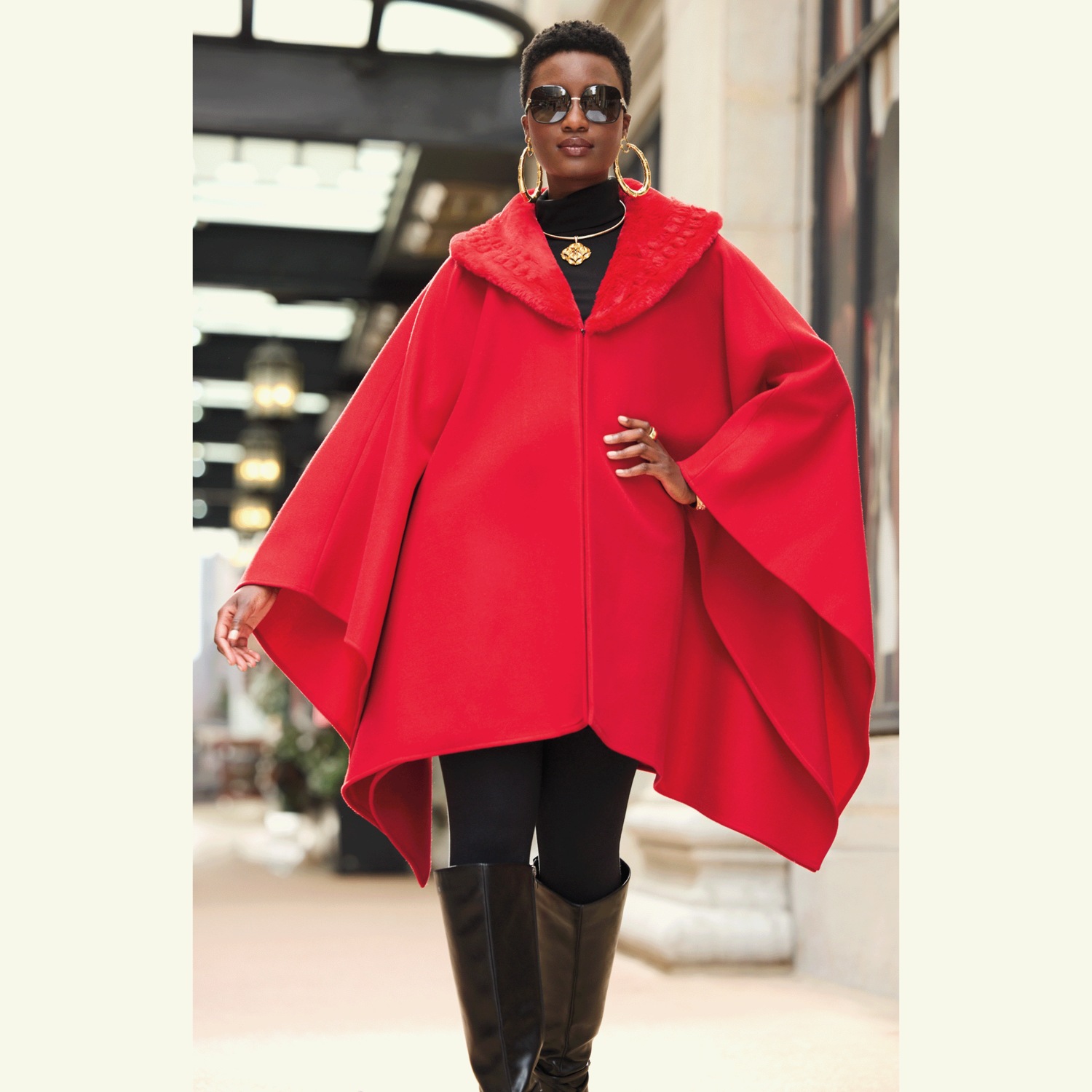 小物 emic:etic / one sleeve cape Cerise Cape | ASHRO