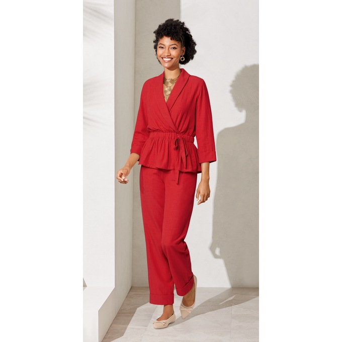 Liza Linen Blend Pant Set, , large