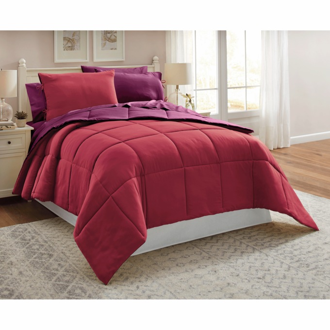 Color Connection Reversible Down-Alternative Comforter Set, Plum Raspberry, large