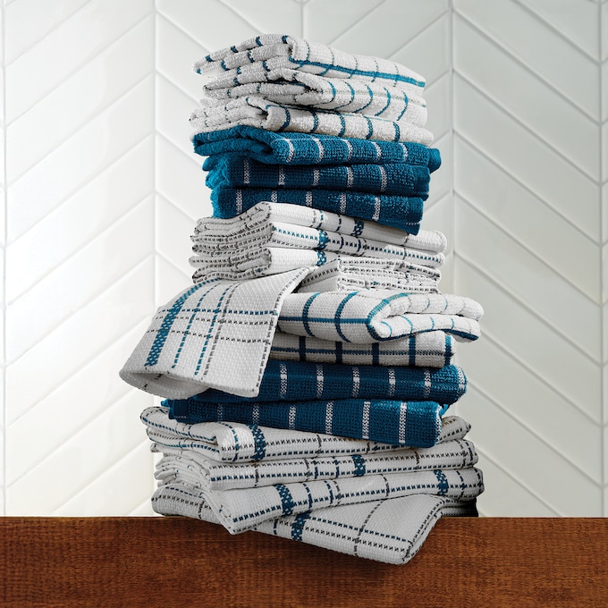 Color Connection 20-Piece Kitchen Towel Set in Absorbent Cotton, , large