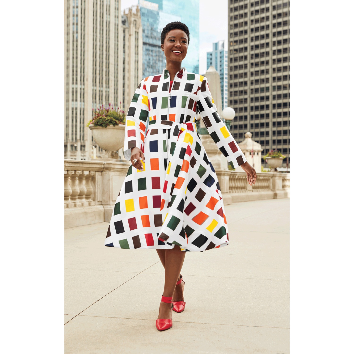 【美品】andresd  balloon hemline dress Plus-Size Long Prom Dress with Puff Sleeves - PromGirl
