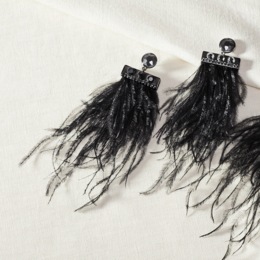 Feather Earrings, , large
