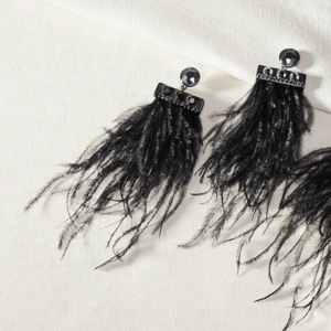Feather Earrings, , large