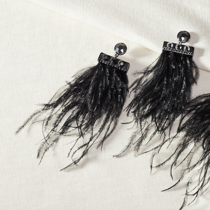 Feather Earrings, , large