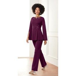 Demure Appliqu&amp;eacute; Pant Set, , large