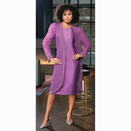 Lelina Pearl Mesh Jacket Dress, , large