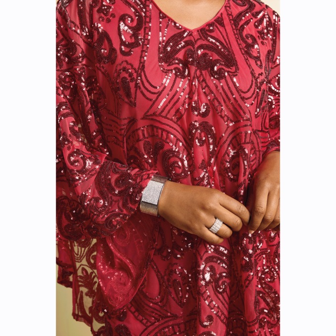 Sequined Cape Pant Set, , large