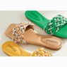 Classique Studded Woven Slide, , large