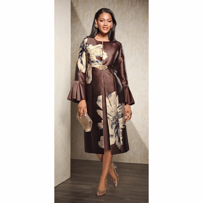 Sheleana Placed Print Jacket Dress, , large