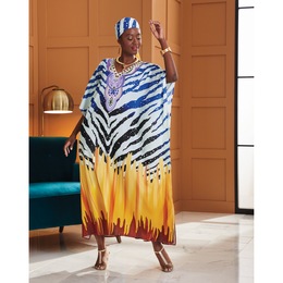 Latrice Long Caftan And Headwrap, , large