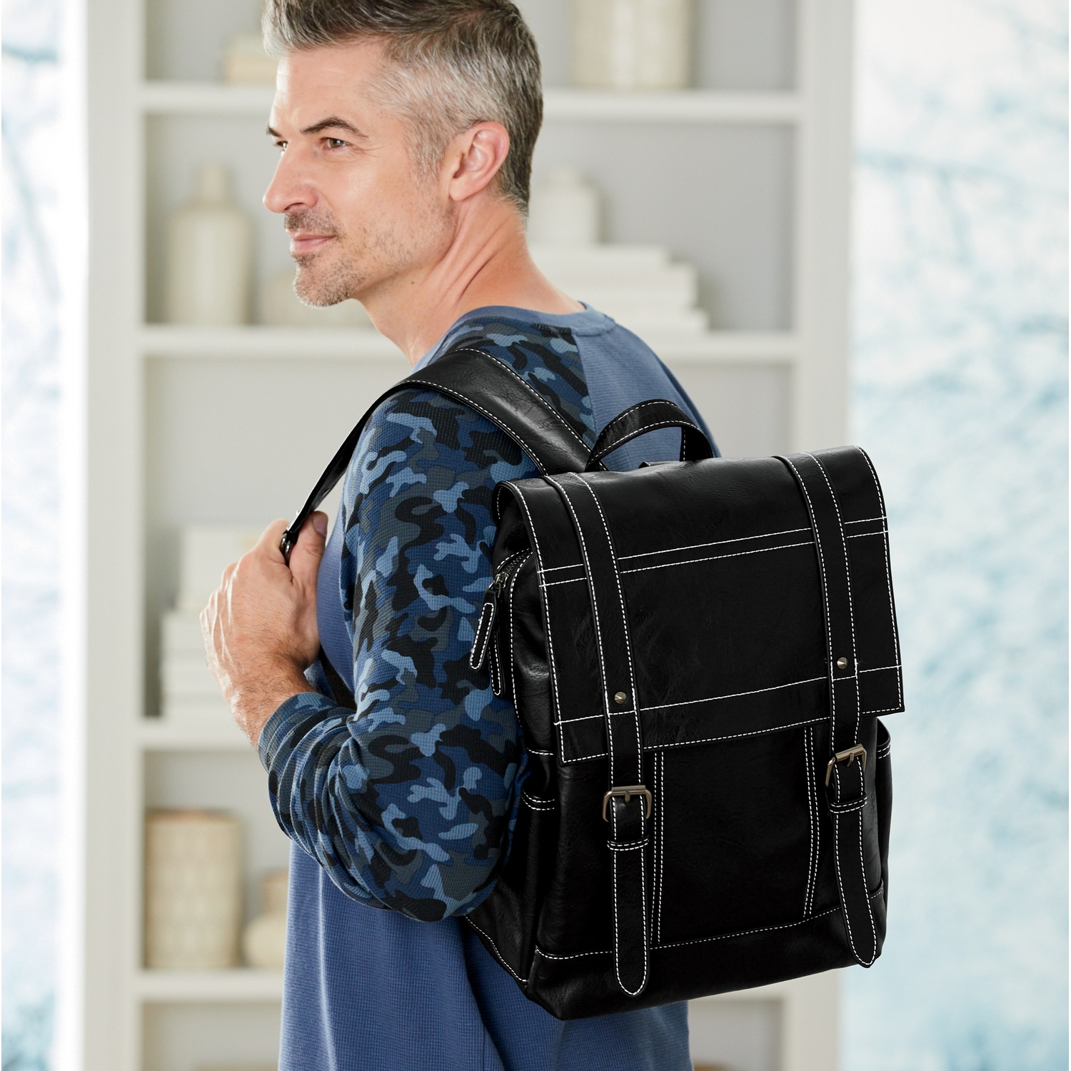 Faux Leather Backpack ASHRO