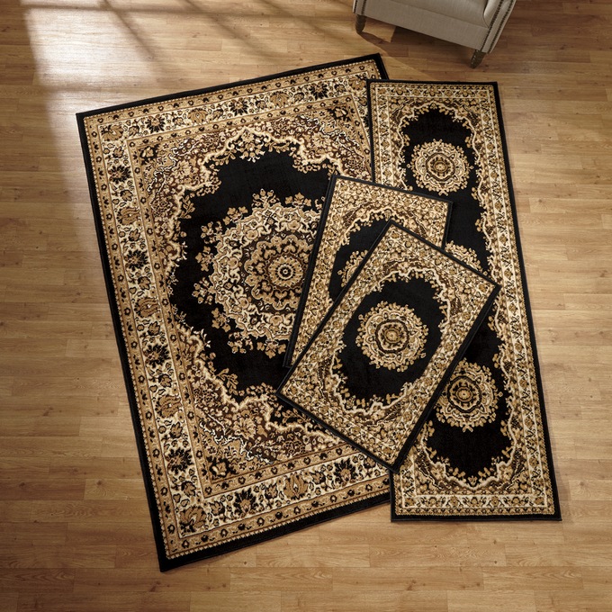 Floral Kirman Rug Set, 4 Pieces, , large