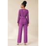 Faelyn Pleated Pant Outfit for Women with Flowy Long-Sleeve Top and Belt, , large
