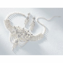 Crystal Vintage-Style Choker &amp; Earring Set, , large