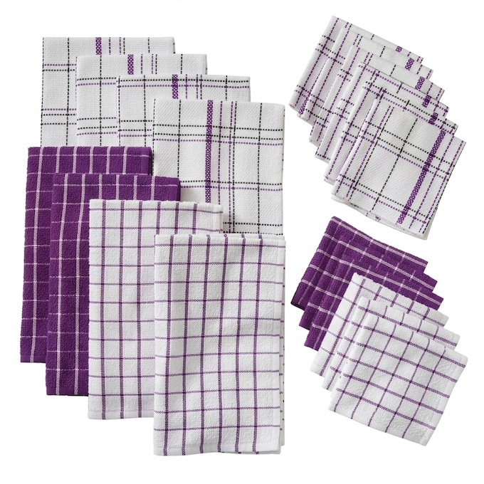 Color Connection 20-Piece Kitchen Towel Set in Absorbent Cotton, , large