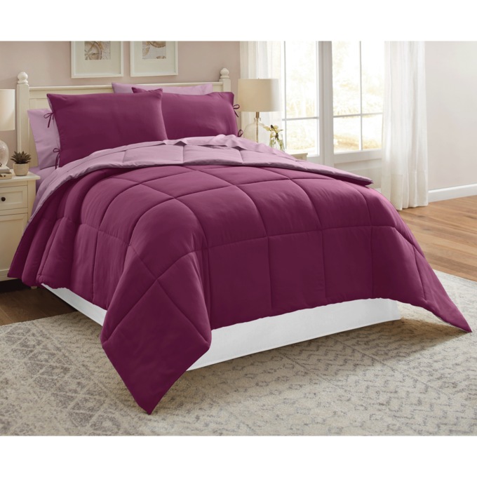 Color Connection Reversible Down-Alternative Comforter Set, , large