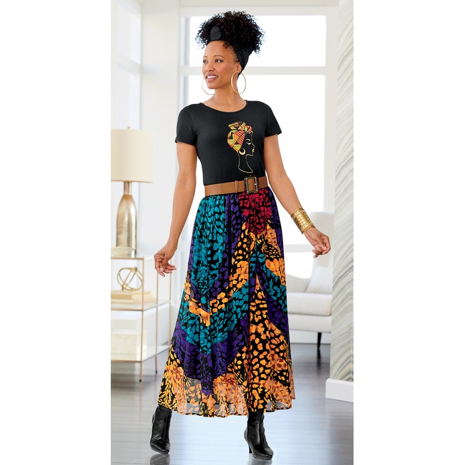 Azure Afrocentric Skirt, , large