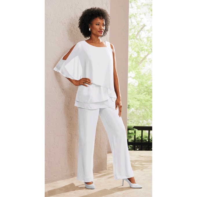 Elle Pant Set, White, large