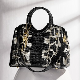 Zendaya Faux-Croco Satchel, , large