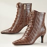 Croco Lace-Up Bootie, , large