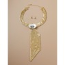 Crystal/Mesh Tie Necklace & Earring Set, , large