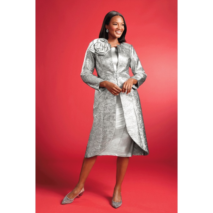 Jasonel Shiny Jacket Dress, , large