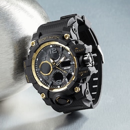 Men's Fashion Chronograph Rubber Strap Watch, , large