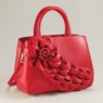 3D Sweep Floral Satchel , Fiery Scarlet, large