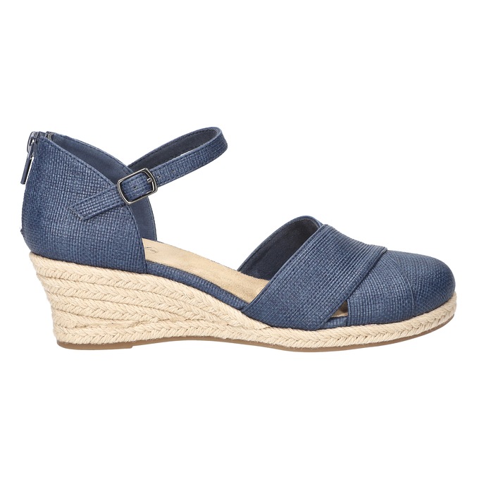 Easy Street Coast Espadrille with 2" Wedge Heel, Navy, large