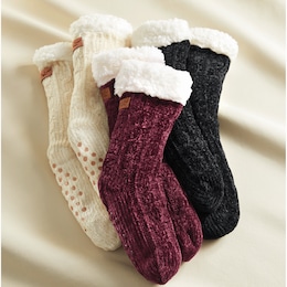 Crazy Soft Chenille Slipper Socks, , large