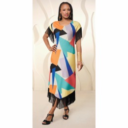 Zalina Fringe Maxi Dress, , large