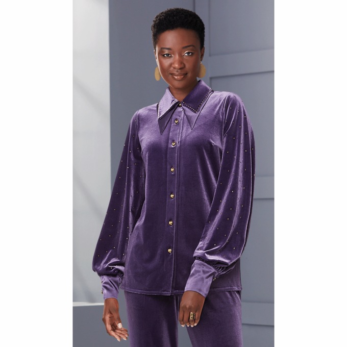 Vera Velvet Blouse, , large
