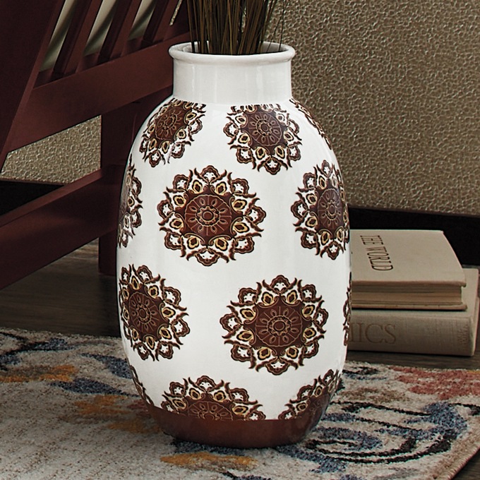 Medallion Embellished Vase, , large