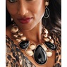 Faux-Stone Teardrop Necklace and Earring Set, , large