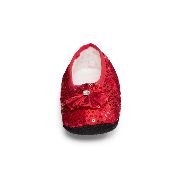 Women's Sequined Footie Slippers, , large