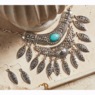Southwest Stone and Feather Necklace/Earring Set, , large