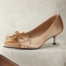 Amanda D&rsquo;laurie Ruffle Kitten Heel for Women in Satin with 2&rdquo; Heel, , large