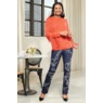 Expression Rhinestone Affirmation Slim-Leg Jeans in Stretch Denim, , large