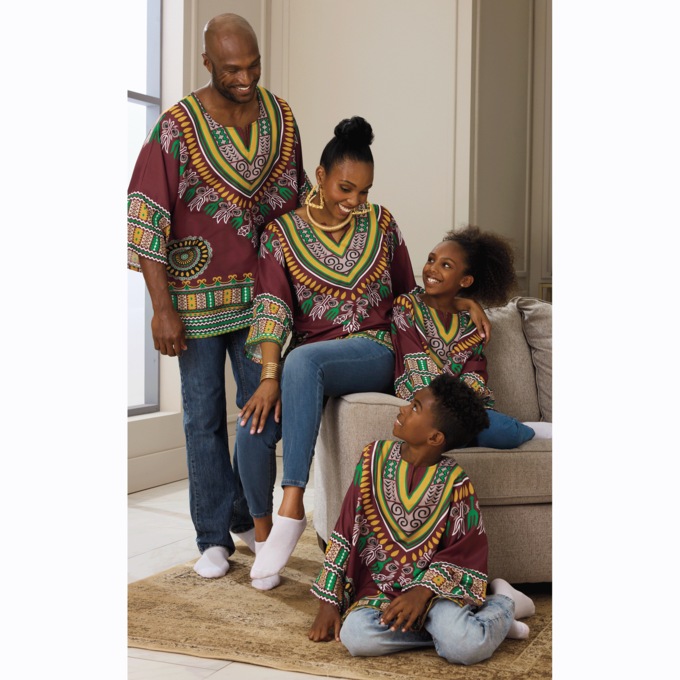 Updated Family Cultural-Print Dashiki Tunic, , large