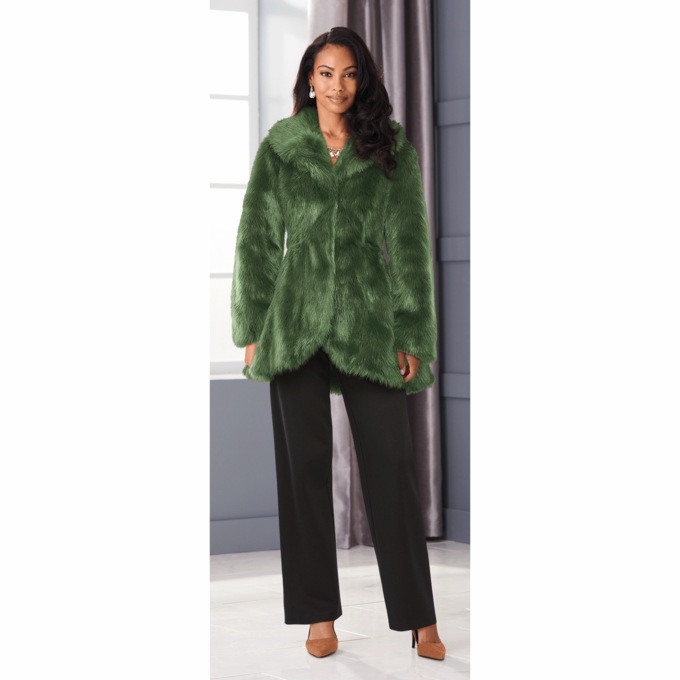 Faux fur swing best sale coat