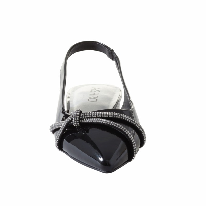 Pave-Knot Faux-Patent Slingback Flat for Women, , large